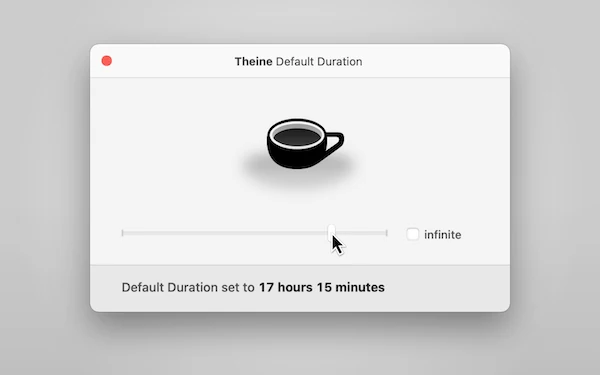 A settings panel, basically a huge horizontal slider, that allows to set a custom default duration.